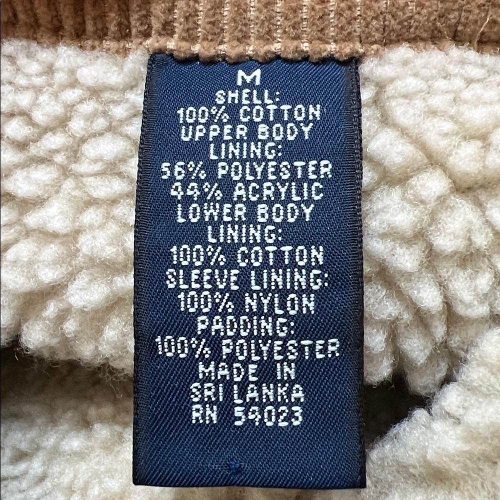 Vintage Y2K GAP Men's Brown Corduroy Jacket with Cream Sherpa Lining - Picture 9 of 9